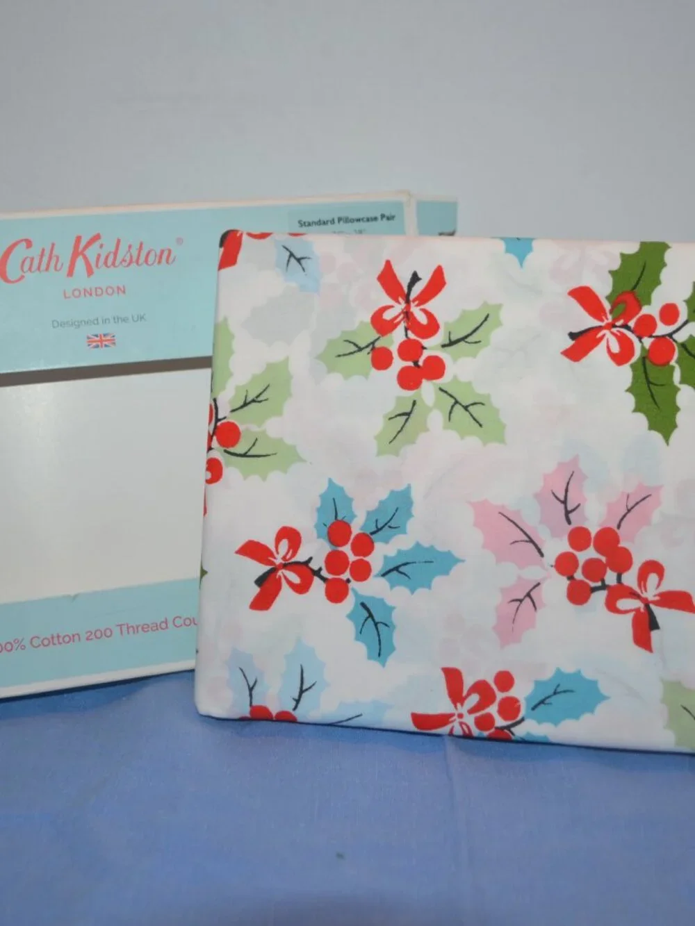 Cath Kidston Christmas Pillowcases Standard Pair NWT